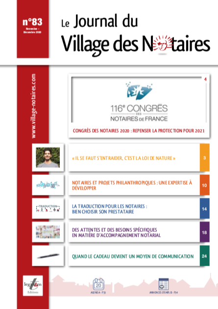 Parution du Journal du Village des notaires n°83, avec un dossier sur le Congrès des notaires.
