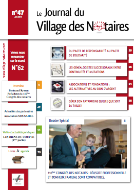 Parution du Journal du Village des notaires n°47, Spécial Congrès des notaires.
