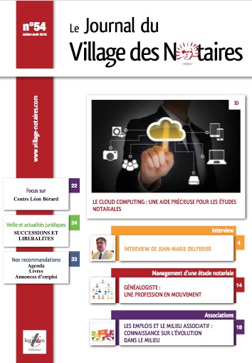 Parution du Journal du Village des notaires n°54.
