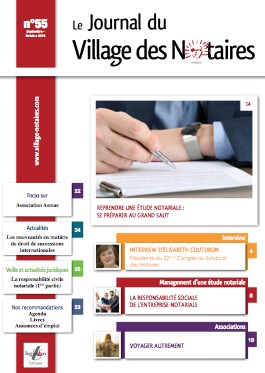 Parution du Journal du Village des notaires n°55.
