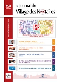 Parution du Journal du Village des notaires n°78.
